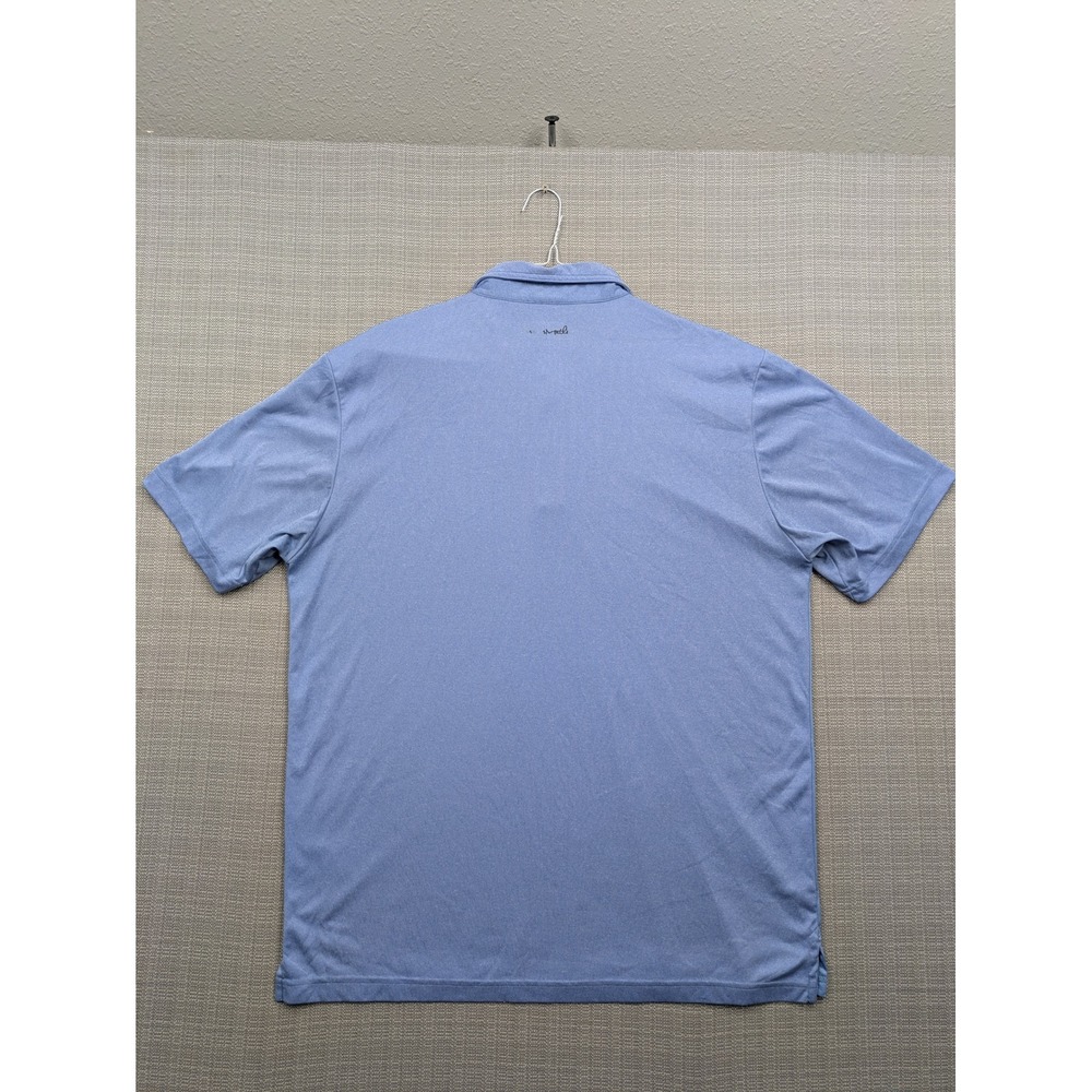 TravisMathew Mens XL Light Blue Striped Performance Golf Polo Shirt 4506
